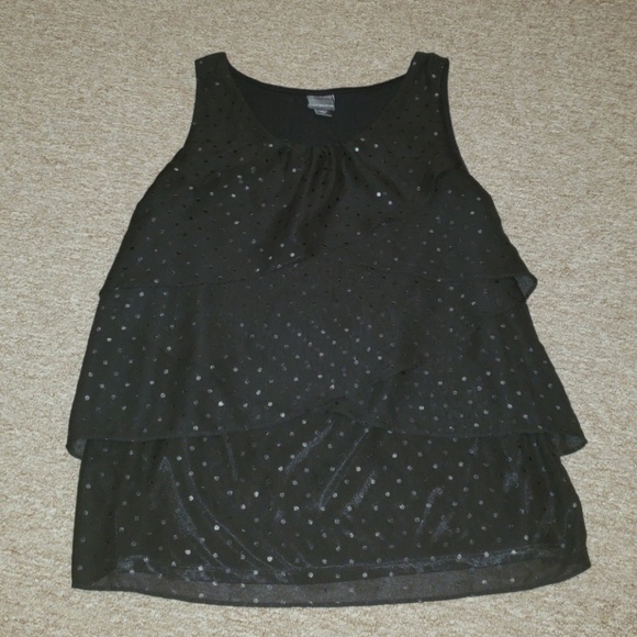 Covington Tops - Covington Black on black polka dot blouse